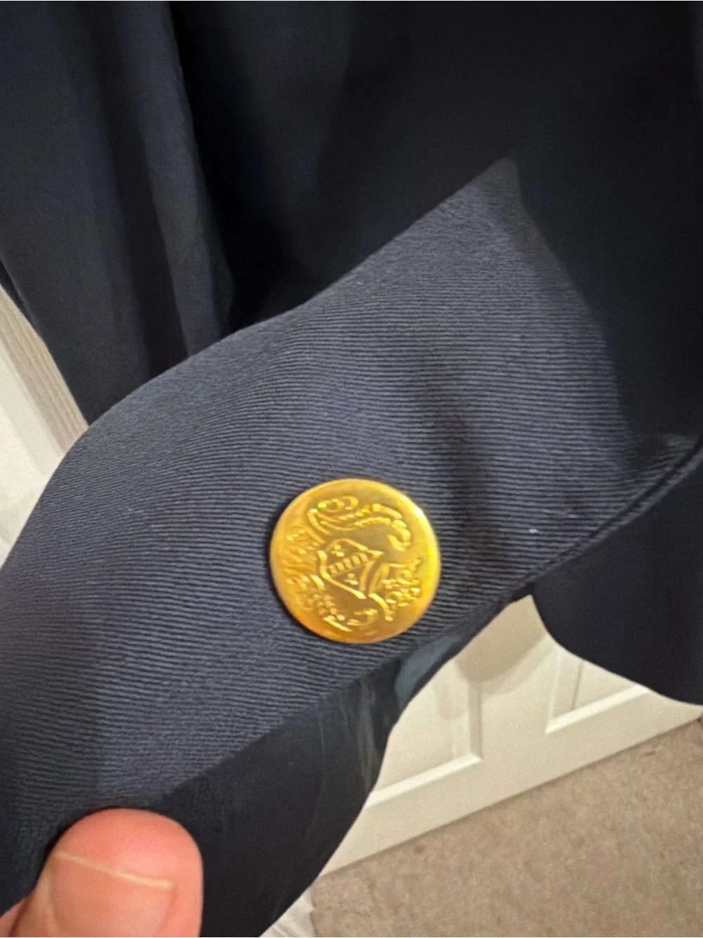 Hart Schaffner Marx Dark Navy Blazer with Gold Buttons
